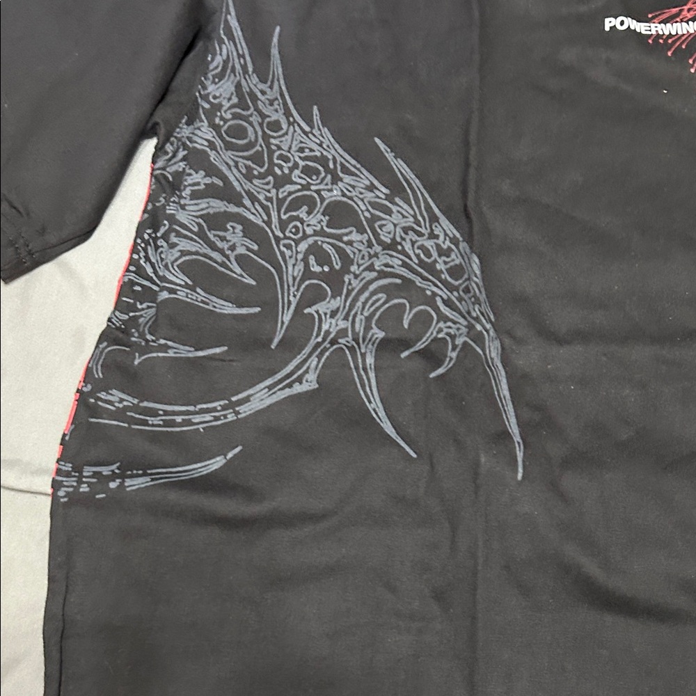 Powerwing Ghoul ShortSleeve Tee Black with Red and Gray Graphics Oversized - Picture 4 of 6